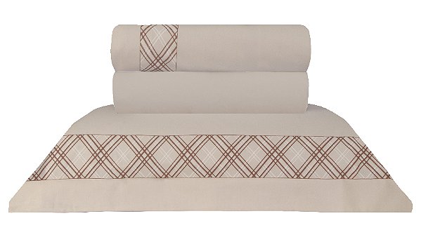 JOGO DE CAMA NATURALLE ASCOT - PERCAL 200 FIOS 100% ALGODÃO