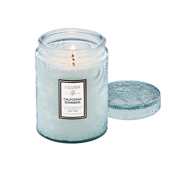 MINI VELA VOLUSPA POTE DE VIDRO CALIFORNIA SUMMERS - 50H