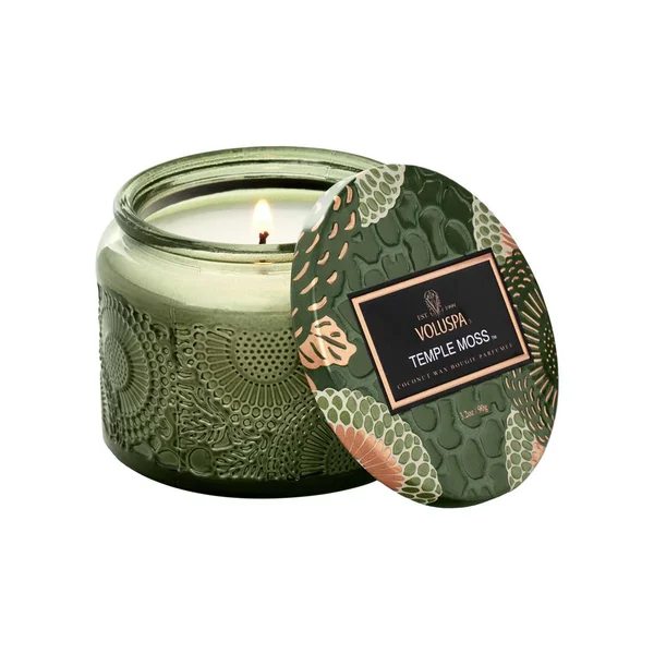 VELA VOLUSPA POTE DE VIDRO P TEMPLE MOSS - 25H