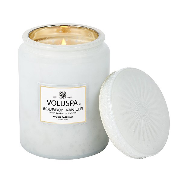 VELA VOLUSPA POTE DE VIDRO G BOURBON VANILLE - 100H