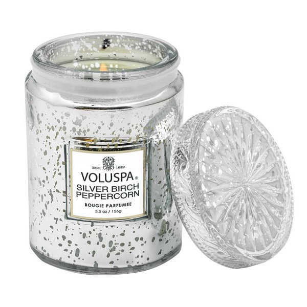 MINI VELA VOLUSPA POTE DE VIDRO SILVER BIRCH PEPPERCORN - 50H