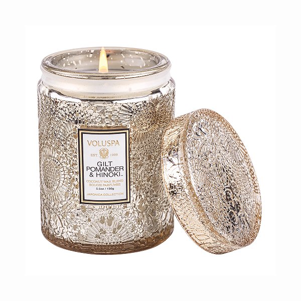 MINI VELA VOLUSPA POTE DE VIDRO GILT POMANDER & HINOKI - 50H