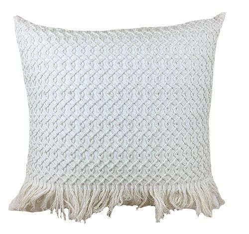 almofada em linho macrame cru