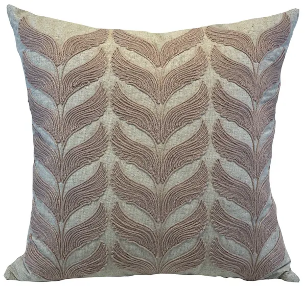 ALMOFADA LINHO CRU 52X52 COM BORDADO KILIM ROSE MOD 03