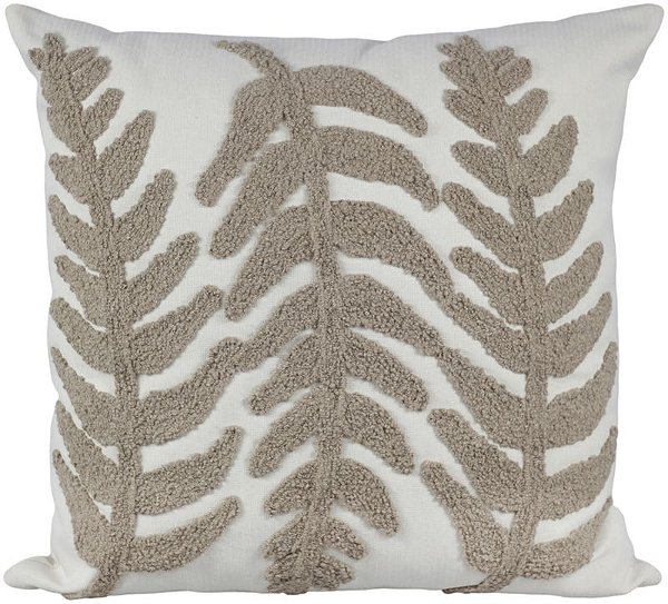 ALMOFADA LINHO BEGE 52X52 BORDADO BOUCLE FOLHA FENDI MOD 2