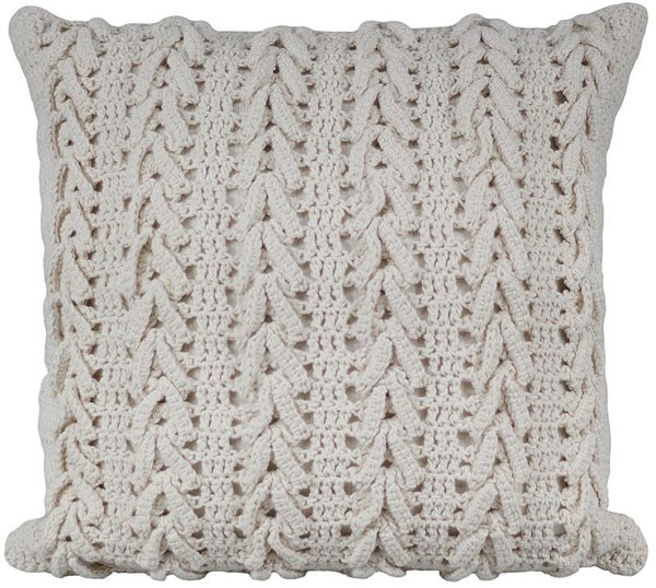 ALMOFADA CROCHÊ 52X52 EM ALGODÃO ARTESANAL MOD 1