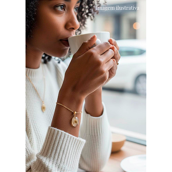 Pulseira Ajustável com Plantas Naturais — Artesanal e Exclusiva