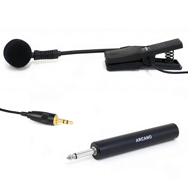 Microfone condensador para instrumento Arcano IMIC-1A c/ adaptador P10 sax