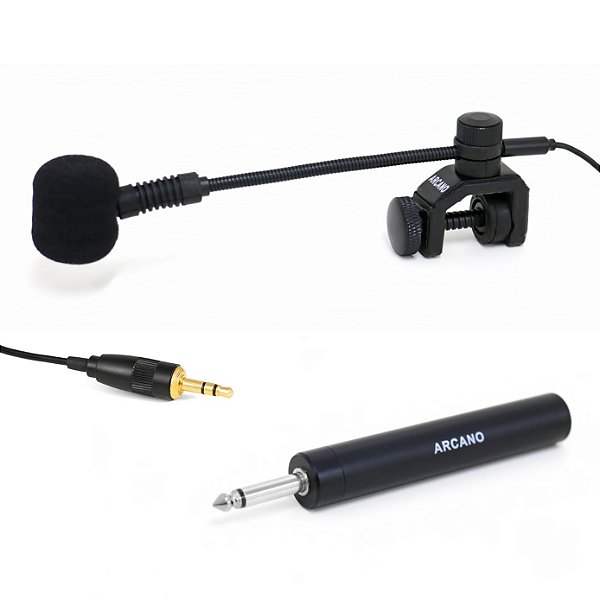 Microfone condensador para instrumento Arcano IMIC-2A c/ adaptador P10 sax