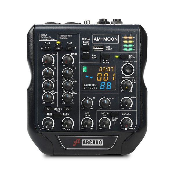Mesa de som e interface USB Arcano AM-MOON compacta