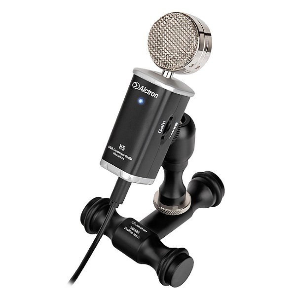 Microfone condensador USB Alctron K5 c/ ajuste e suporte
