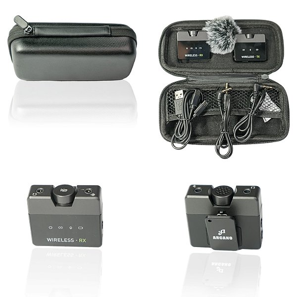 Microfone Sem Fio Arcano AR-DD1 Para Câmera Smartphone Pc