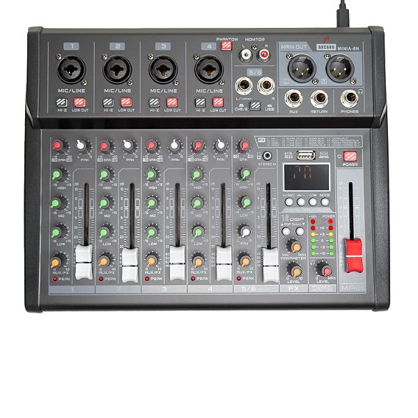 MESA DE SOM 6 CANAIS E INTERFACE ARCANO® MINIA-6N