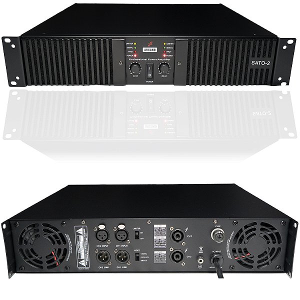SATO-2 AMPLIFICADOR (POTÊNCIA) ARCANO P/ ÁUDIO 2 CANAIS 220V