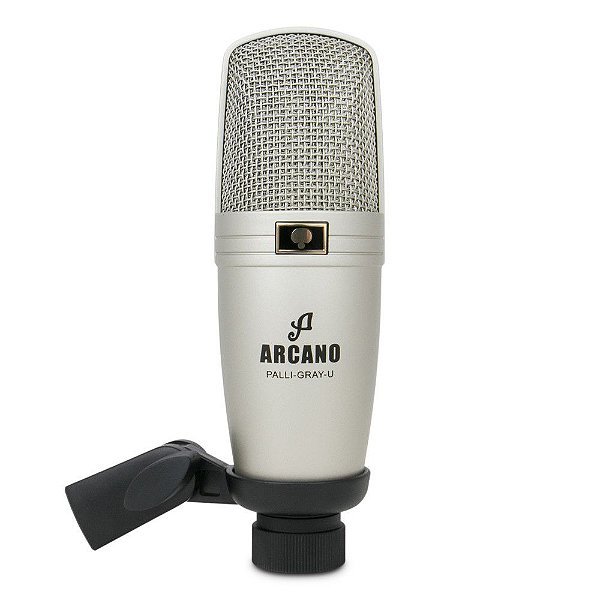 Microfone condensador USB Arcano PALLI-GRAY-U c/ suporte