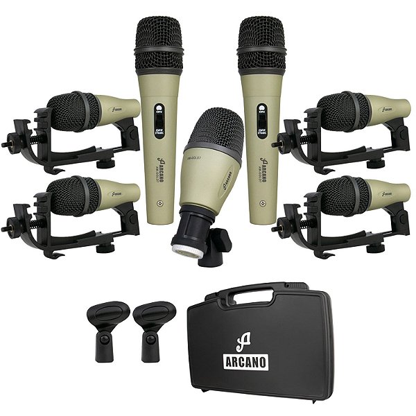 Kit de microfones dinâmicos para bateria Arcano AM-GOLD7