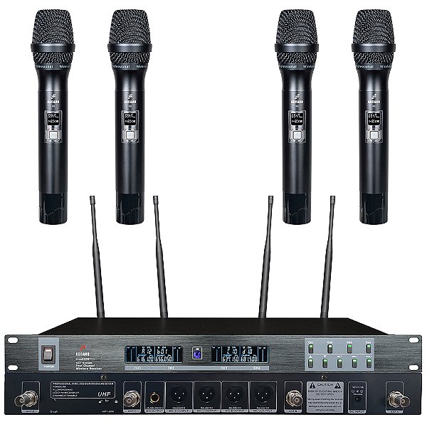 Microfone sem fio quádruplo UHF Arcano Quarter-A