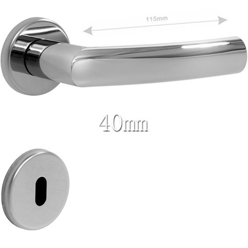 Fechadura Interna Inox 304 Polido 40mm Synter - Navis II Roseta Redonda 04