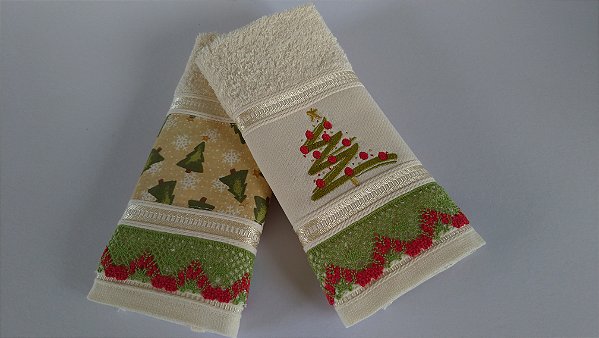 Kit toalha de lavabo Natal