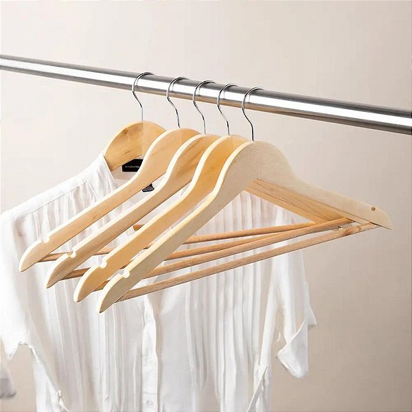 300 Unidades Cabide De Madeira Marfim Preço De Atacado Madeira Natural Envernizado Topen Home