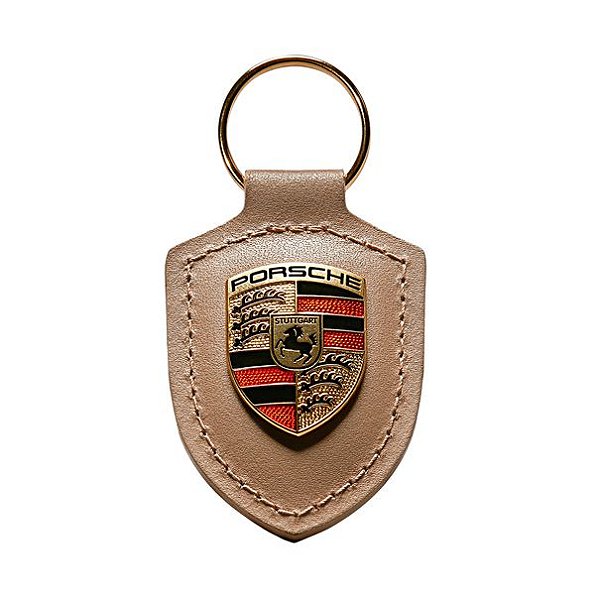 Chaveiro de Couro Porsche ( Bege)