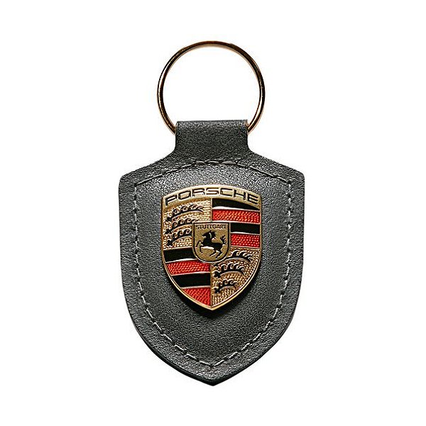 Chaveiro Couro Porsche ( Cinza)