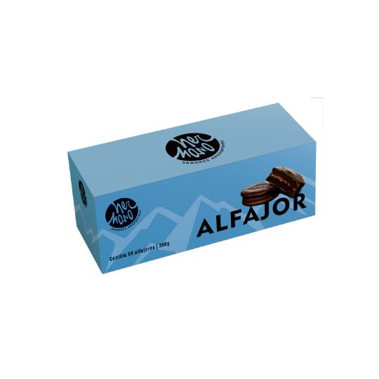 Caixa 6 Alfajores Chocolate Meio Amargo 300gr Hermano - Un