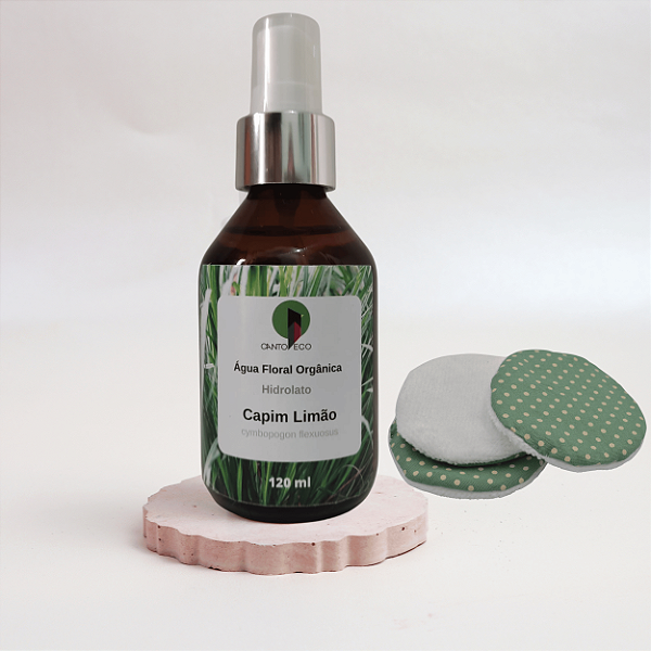 KIT LIMPEZA FACIAL NATURAL : HIDROLATO CAPIM LIMÃO E ECOPADS