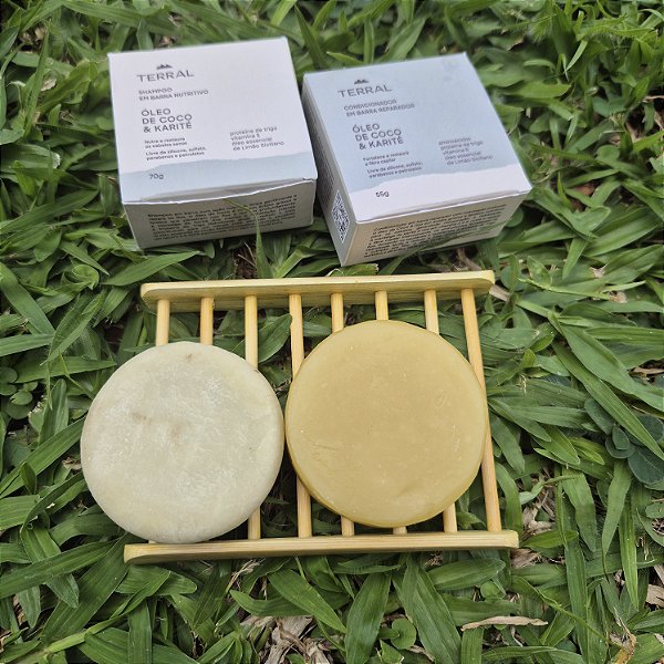 KIT SHAMPOO, CONDICIONADOR + SABONETEIRA