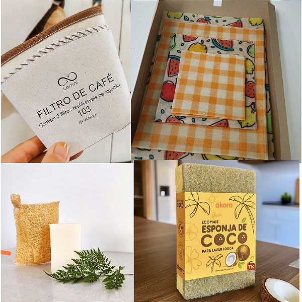 KIT COZINHA SUSTENTÁVEL E ZERO PLÁSTICO