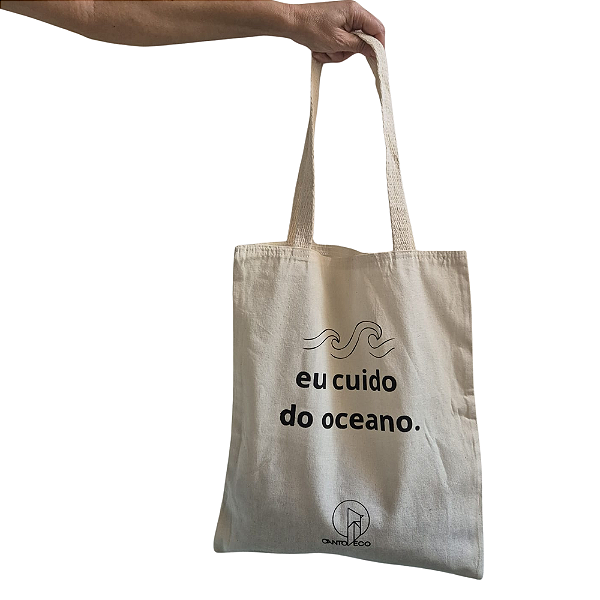 ECOBAG DE ALGODÃO EU CUIDO DO OCEANO