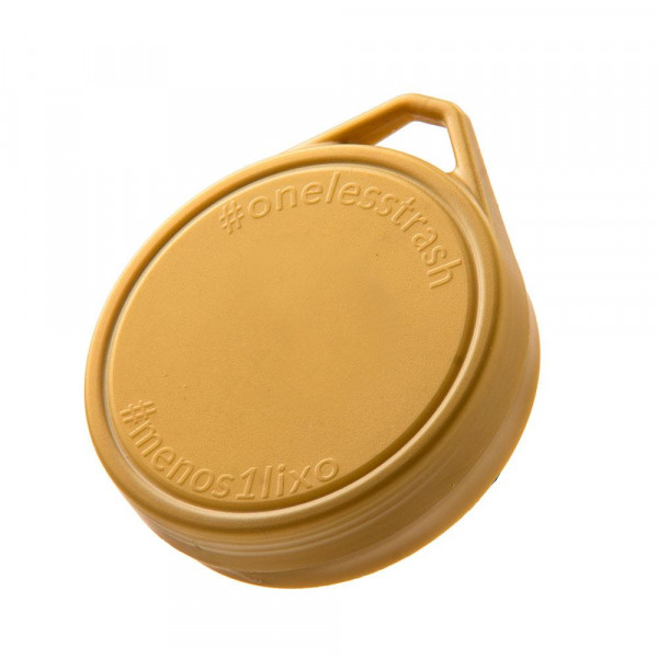 TAMPA COPO RETRÁTIL MENOS 1 LIXO | DOURADA