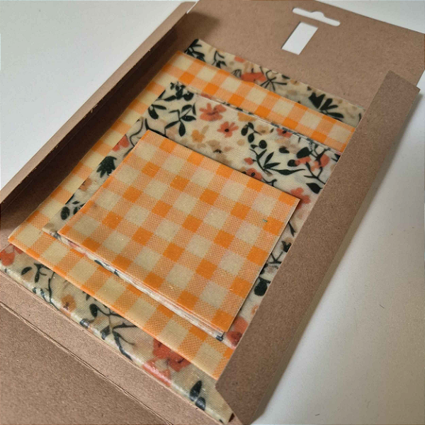 PANO DE CERA DE ABELHA| FLORES E XADREZ|  ESCOLHA SEU KIT