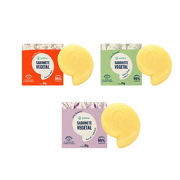 KIT BANHO NATURAL: 3 SABONETES VEGETAIS