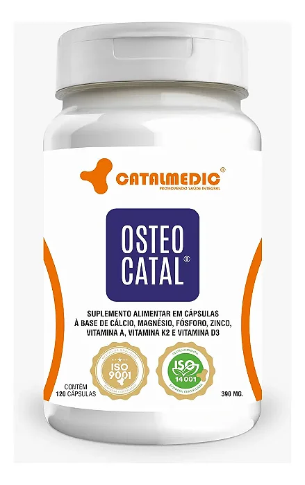 Osteocatal Suplemento Ossos Silicio, D3, Bisglicinato 90 Cápsulas - Catalmedic