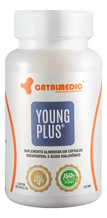 YOUNG PLUS - Catalmedic 30 Capsulas - RESVERATROL E ÁCIDO HIALURÔNICO