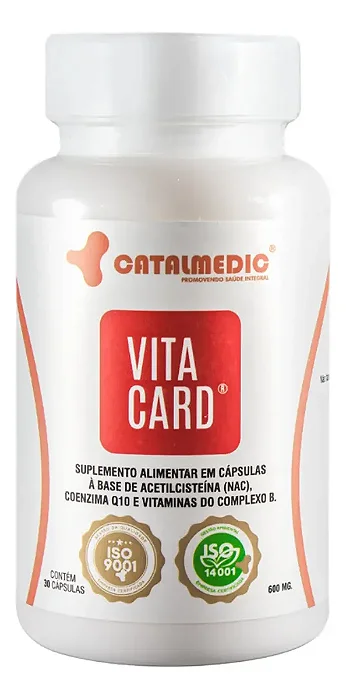 VITACARD - SUPLEMENTO ALIMENTAR EM CÁPSULA À BASE DE ACETILCISTEÍNA (NAC), COENZIMA Q10 E VITAMINAS DO COMPLEXO B CATALMEDIC