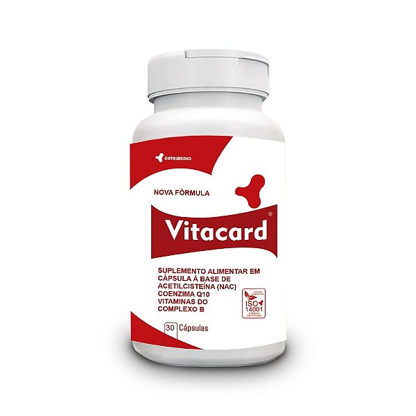 VITACARD - SUPLEMENTO ALIMENTAR EM CÁPSULA À BASE DE ACETILCISTEÍNA (NAC), COENZIMA Q10 E VITAMINAS DO COMPLEXO B CATALMEDIC