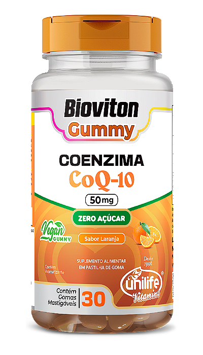 Coenzima Q10 Biovion - Sabor Laranja - 30 Gomas Mastigáveis