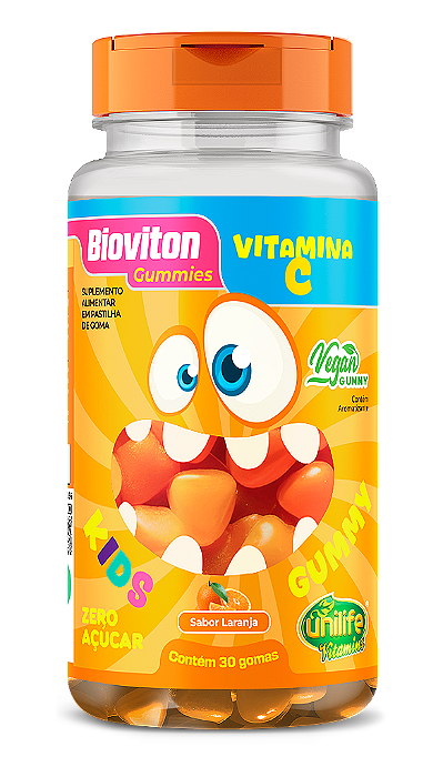 Vitamina C Bioviton - Sabor Laranja - KIDS - 30 Gomas Mastigáveis