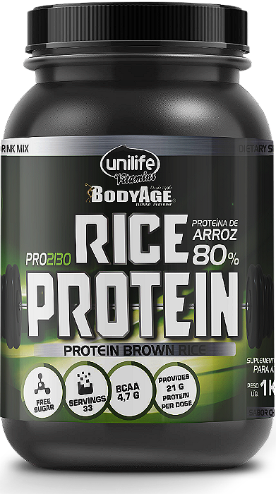 Rice Protein (Proteína de arroz) 100% pura - Sabor chocolate 1 kg