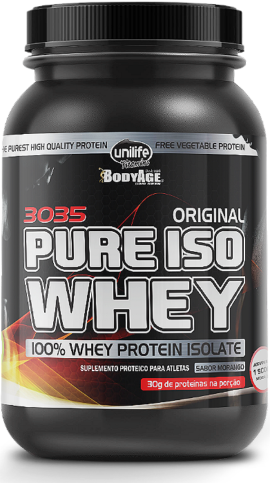 Whey Protein - Proteína isolada 100% - Sabor morango