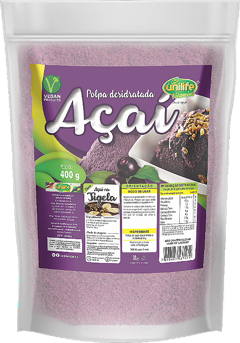 Açaí - Polpa desidratada - Pacote