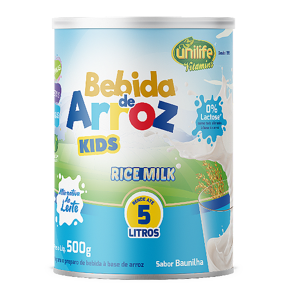 Bebida de Arroz KIDS Supramil -Sem Lactose- Sabor Baunilha 500 Gr