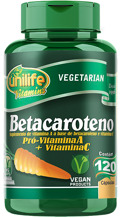 Beta caroteno - Vitamina A e C - 120 cáps