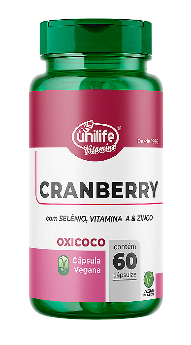 Cranberry com selênio, vitamina A e zinco - 60 cáps