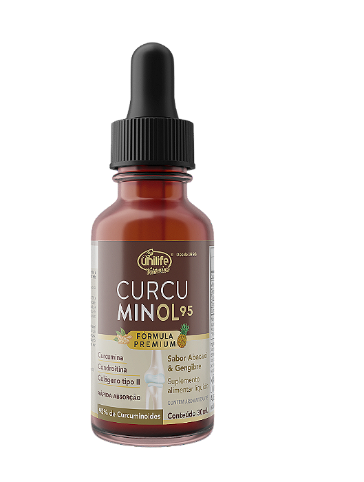 Curcuminol Gotas (Curcumina+Condroitina e Col tipo II ) Abacaxi Gengibre