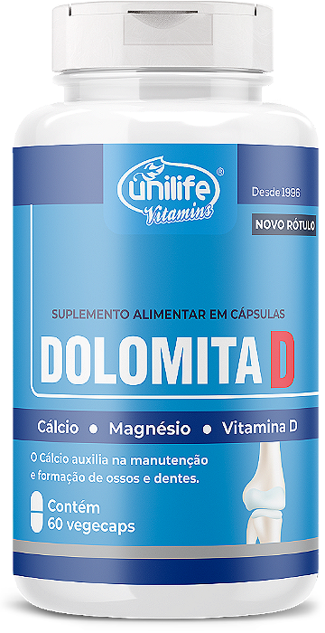 Dolomita D - Cálcio, magnésio e vitamina D - 60 cáps