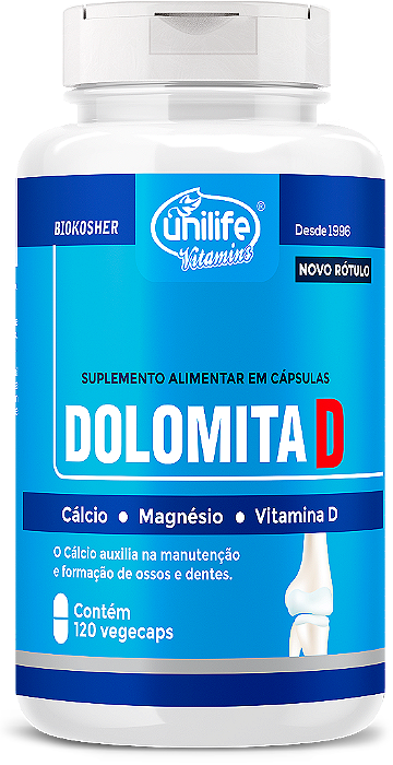 Dolomita D - Cálcio, magnésio e vitamina D - 120 cáps