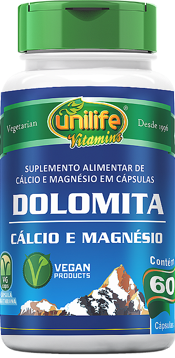 Dolomita - Cálcio e magnésio - 60 cáps